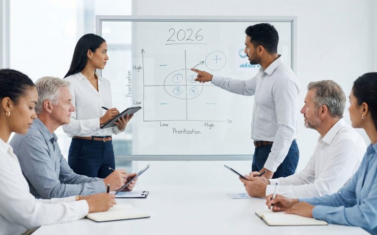 5 preguntas estratégicas que tu marca debe responder en 2026", detallando retos clave sobre la humanidad en la era de la IA, el propósito verificable, la estrategia de canales, el uso ético de datos y la agilidad en la arquitectura como pilares de una estrategia de marca 2026 exitosa.