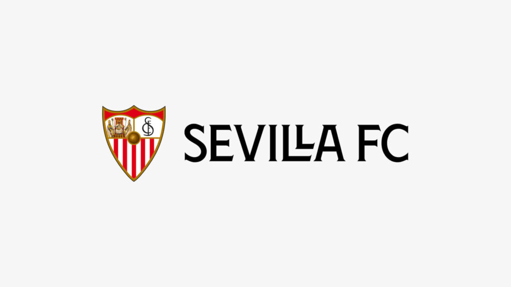 Logotipo del Sevilla FC con escudo rojo y blanco, símbolo de orgullo local y coherencia visual dentro del branding en Sevilla.